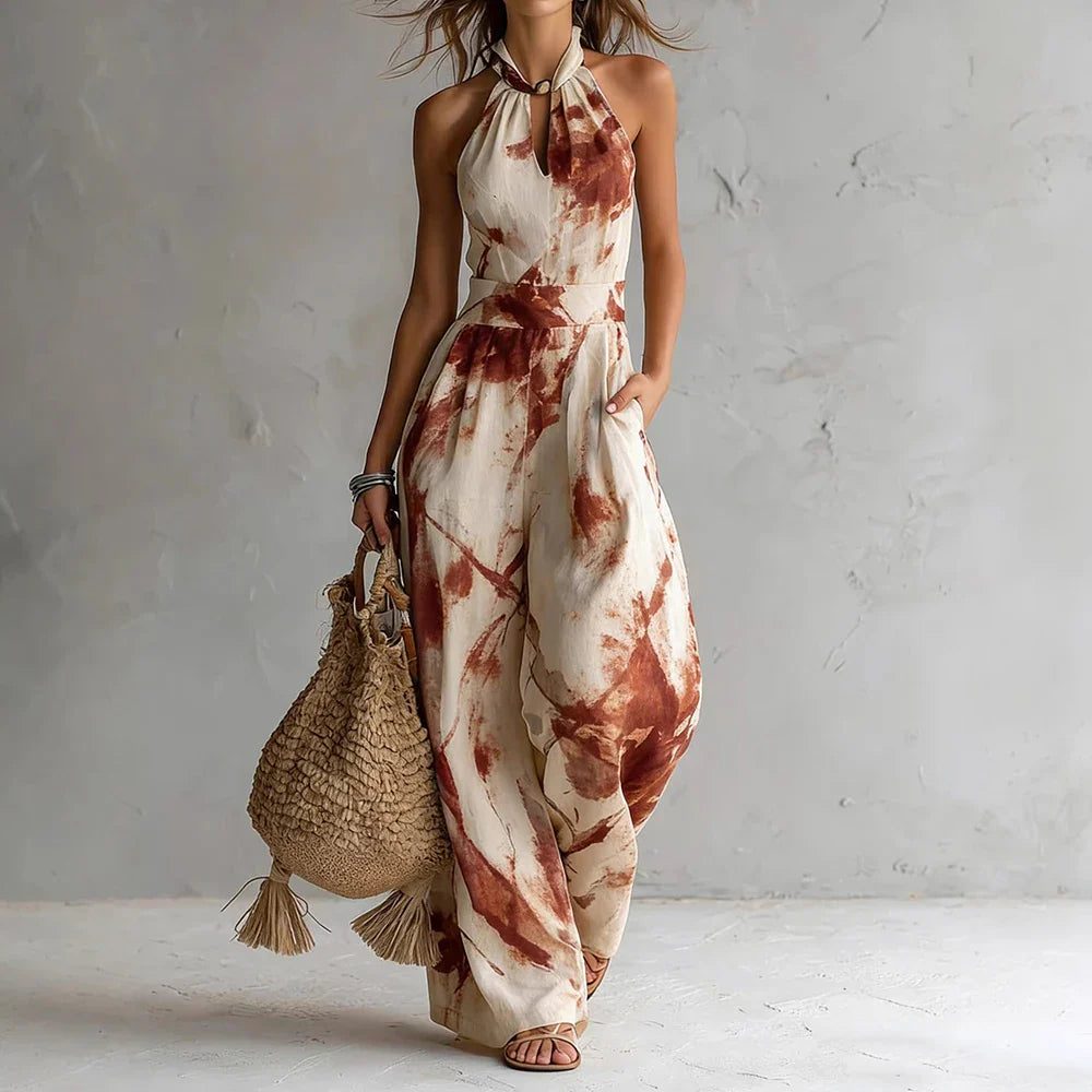 Aria | Floral Halter Maxi Dress Beach Vacation Dress