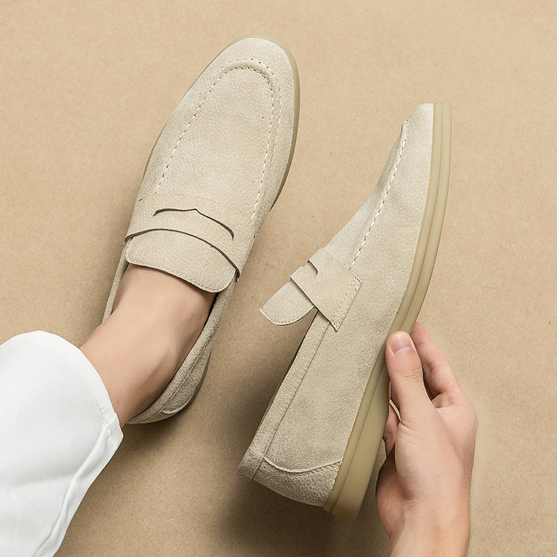 Theo | Men's Suede Penny Slip On Loafers