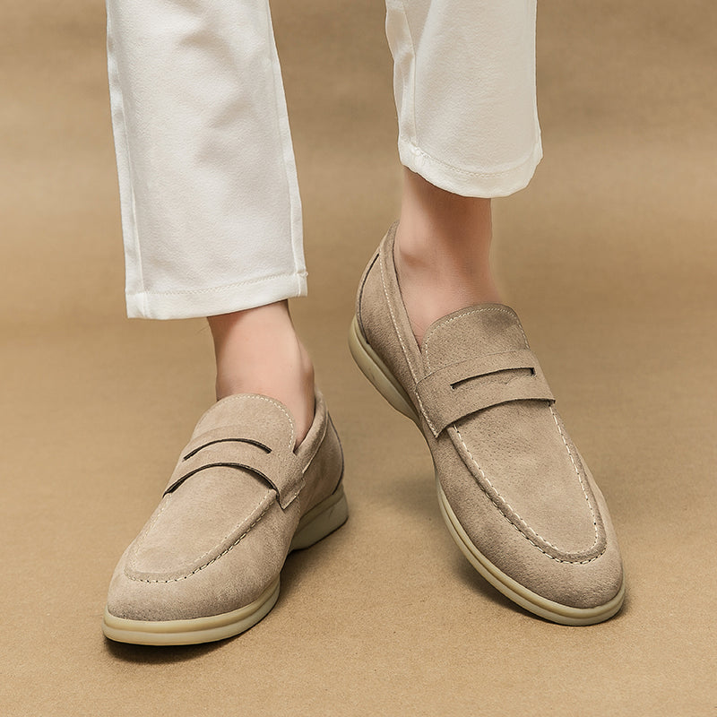Theo | Men's Suede Penny Slip On Loafers