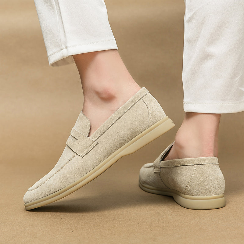 Theo | Men's Suede Penny Slip On Loafers