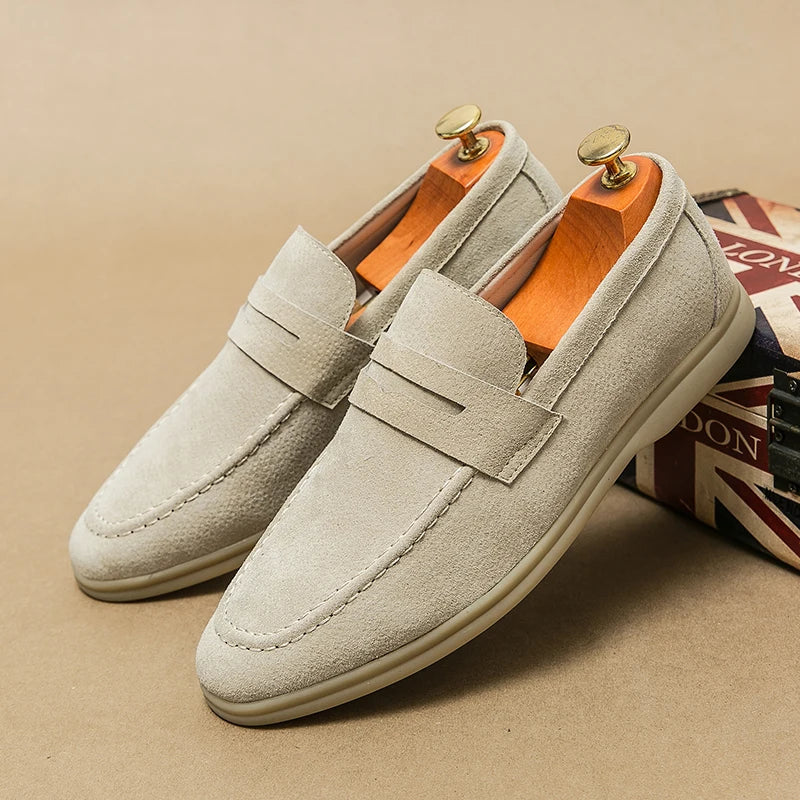 Theo | Men's Suede Penny Slip On Loafers