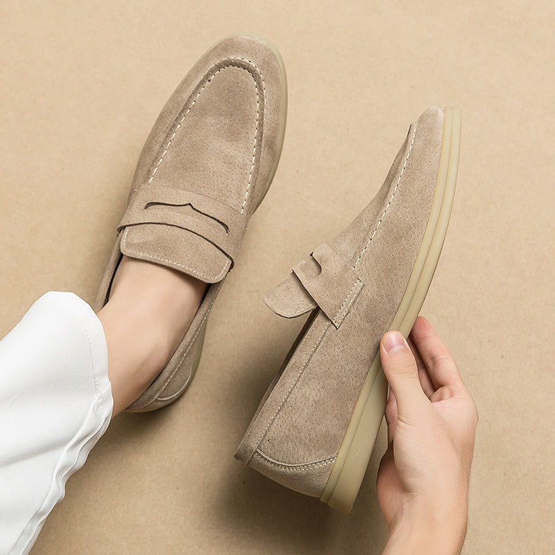 Theo | Men's Suede Penny Slip On Loafers