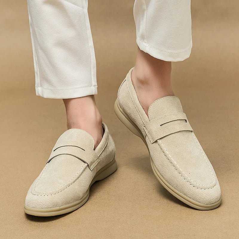 Theo | Men's Suede Penny Slip On Loafers
