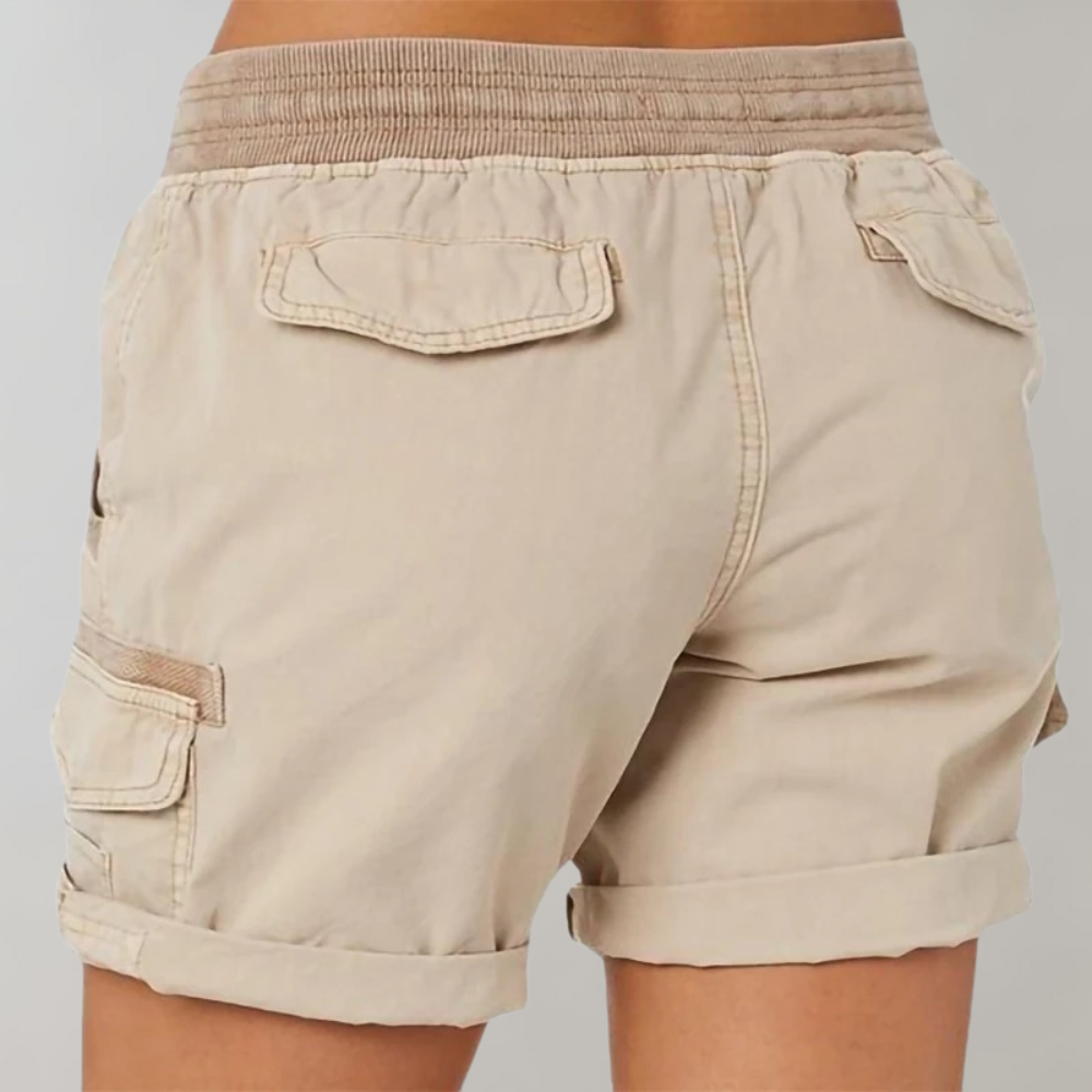 Soleste | Women's High-Waist Drawstring Cargo Shorts