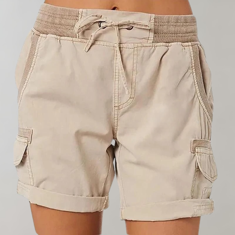 Soleste | Women's High-Waist Drawstring Cargo Shorts