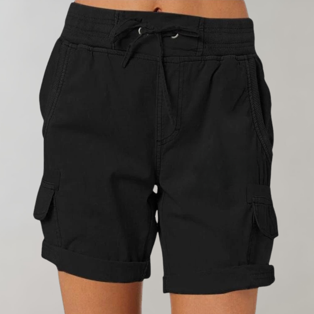 Soleste | Women's High-Waist Drawstring Cargo Shorts