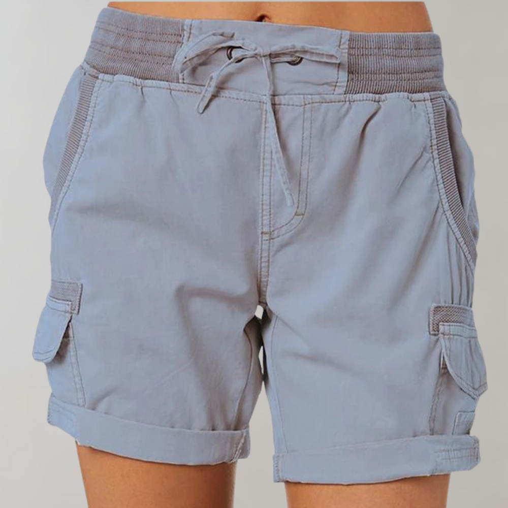 Soleste | Women's High-Waist Drawstring Cargo Shorts