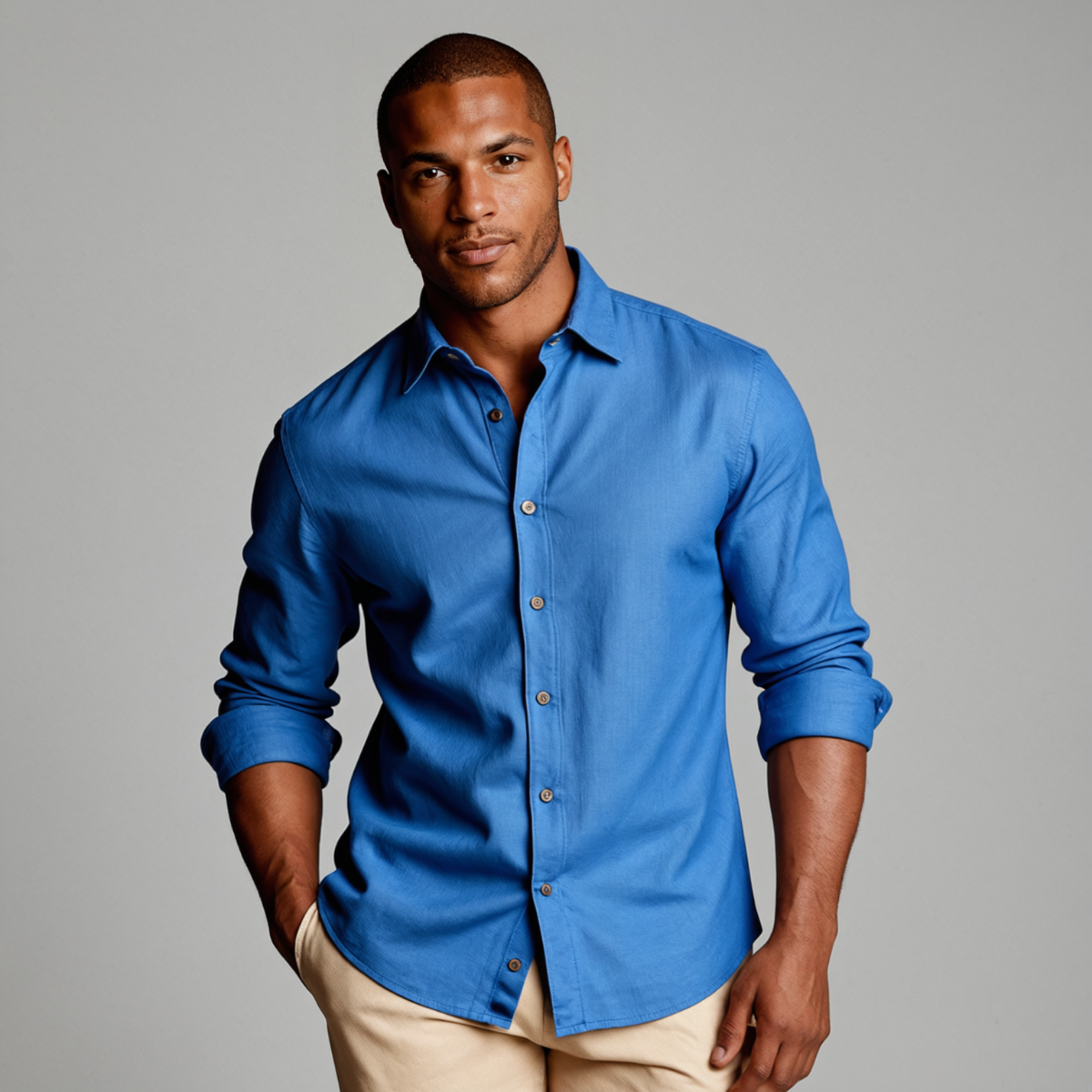Tropez | Men's Linen Long Sleeve Button Up Shirt