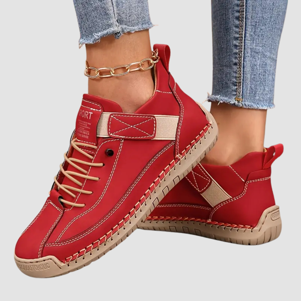 Valentina | Women's Lace Up Contrast Stitch Platform Sneakers