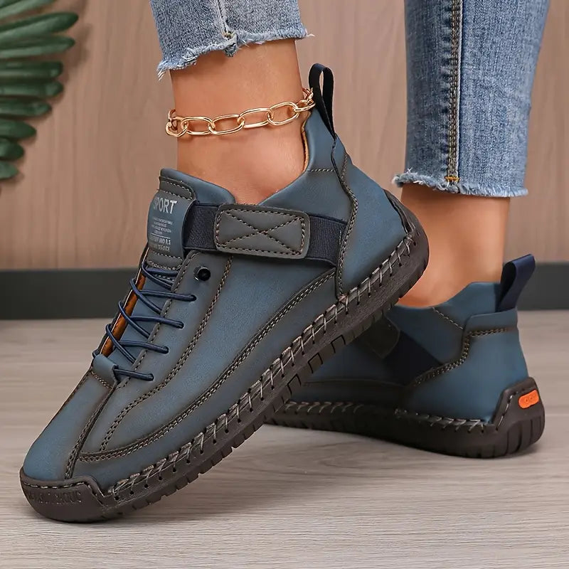Valentina | Women's Lace Up Contrast Stitch Platform Sneakers