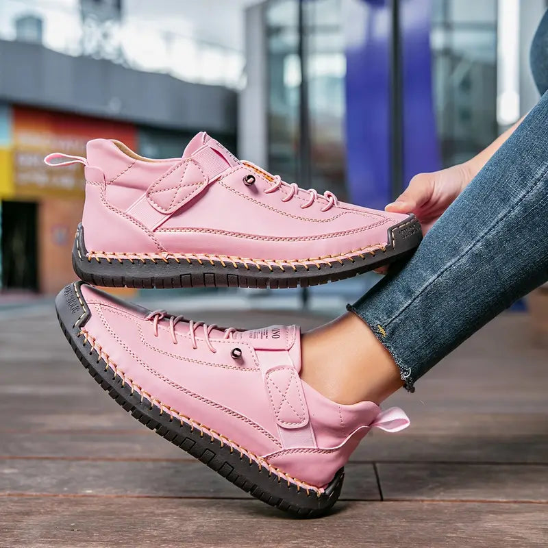 Valentina | Women's Lace Up Contrast Stitch Platform Sneakers