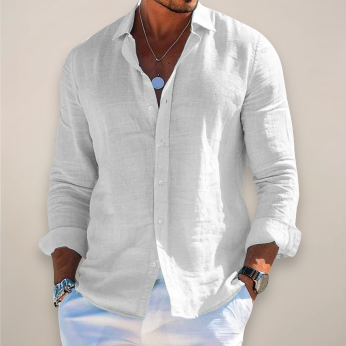 Felix | Men's Linen Long Sleeve Button Up Shirt