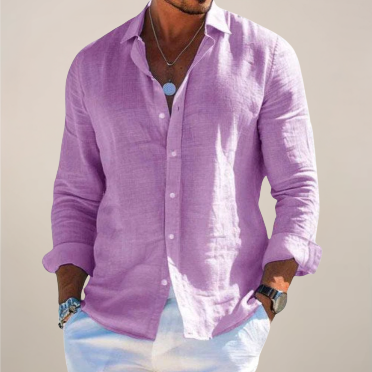 Felix | Men's Linen Long Sleeve Button Up Shirt