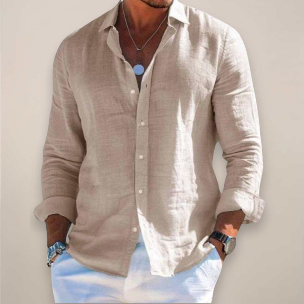 Felix | Men's Linen Long Sleeve Button Up Shirt