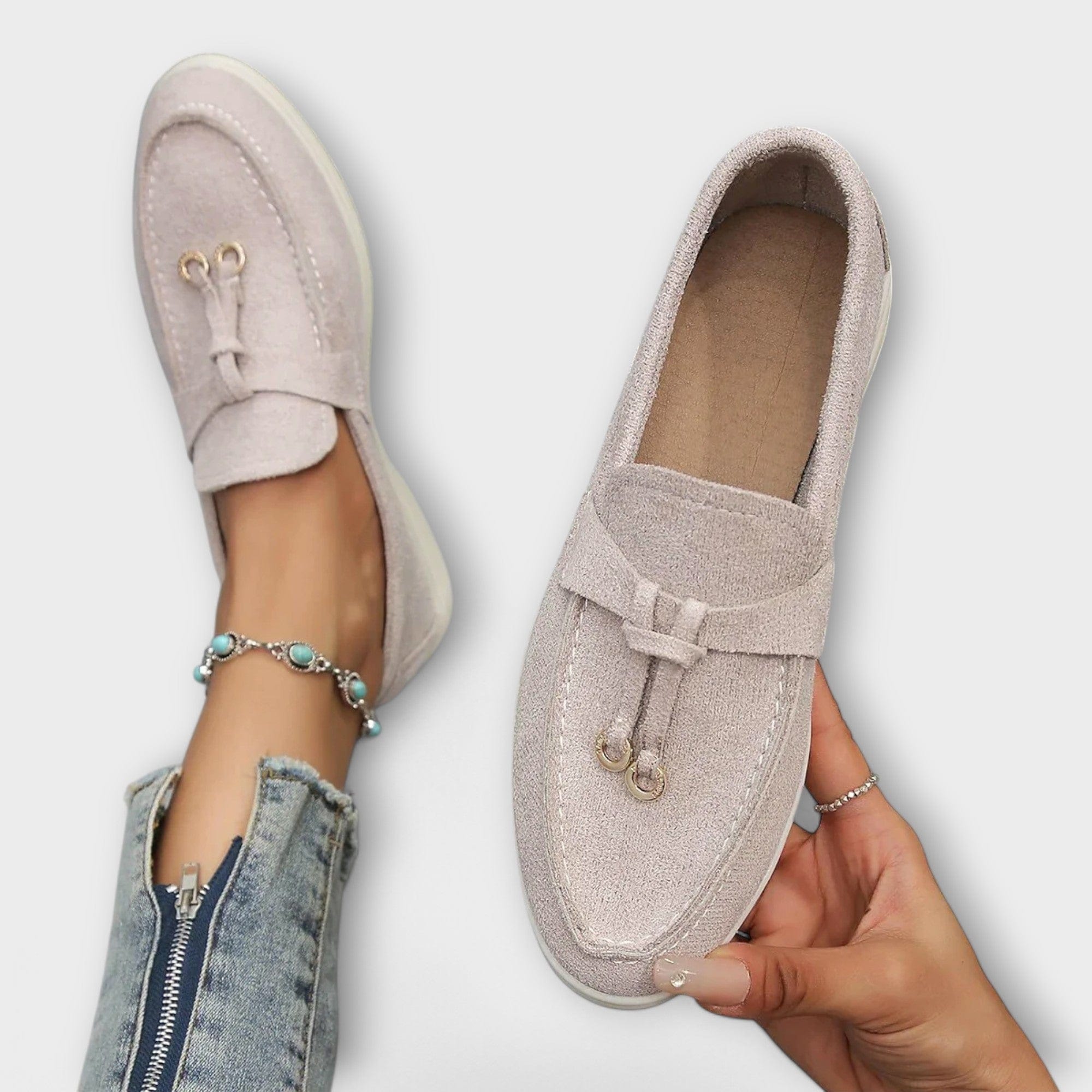 Selene | Women's Suede Flat Slip On Loafers