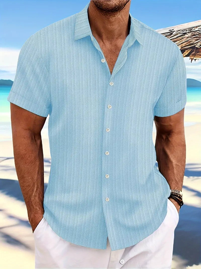 Dexter | Men's Short Sleeve Textured Button Down Shirt
