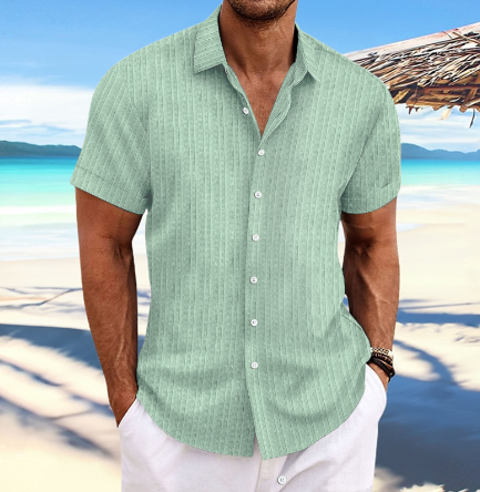 Dexter | Men's Short Sleeve Textured Button Down Shirt
