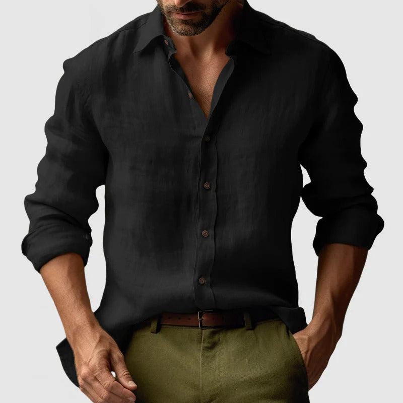 Tropez | Men's Linen Long Sleeve Button Up Shirt