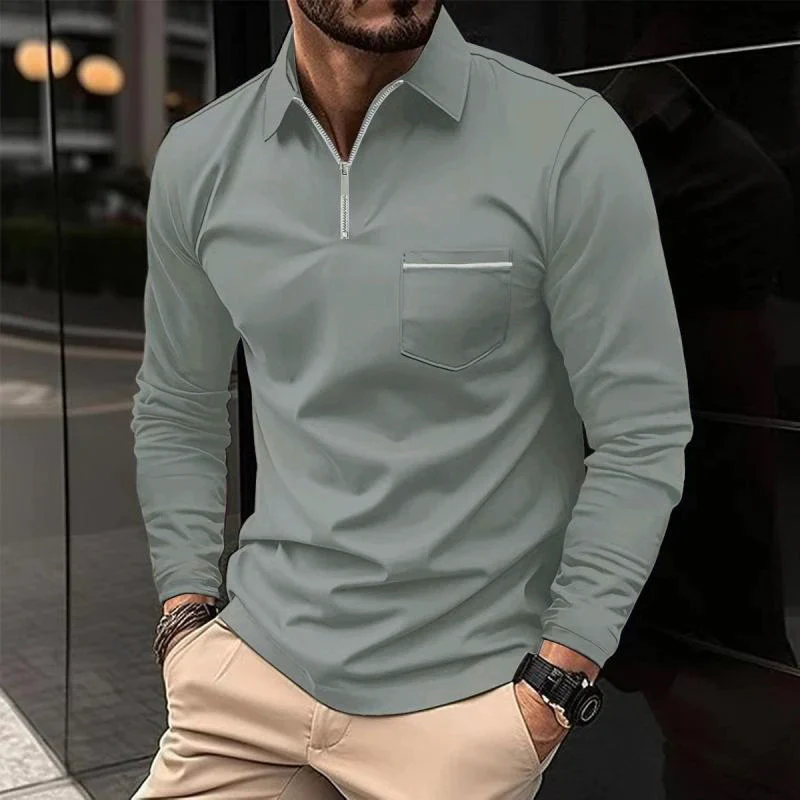 Jeremiah | Men's Long Sleeve Quarter Zip Polo Shirt
