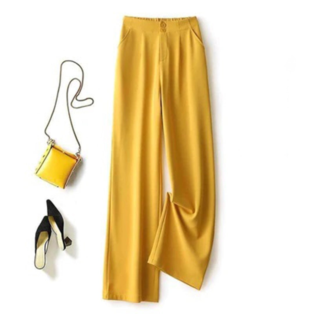 Elowyn | Women's High Waist Linen Wide Leg Trousers