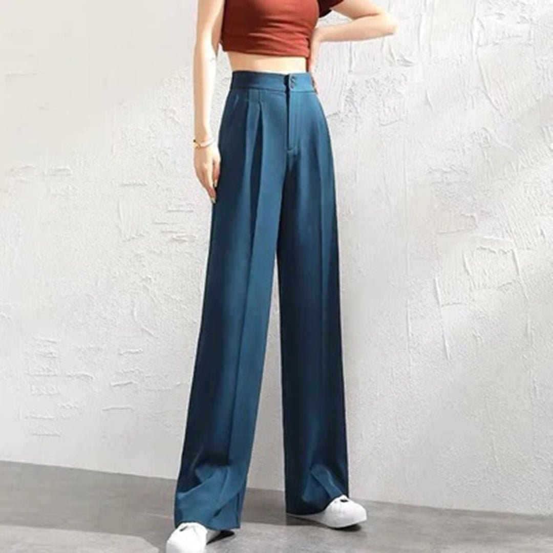 Elowyn | Women's High Waist Linen Wide Leg Trousers