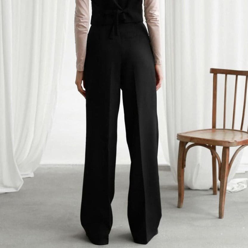 Valera | High Waist Pleated Wide Leg Trousers