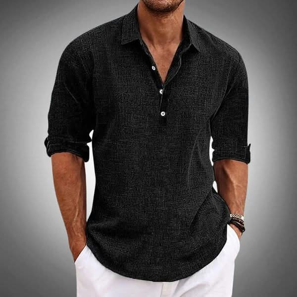 Henry | Men's Linen Long Sleeve Henley Shirt