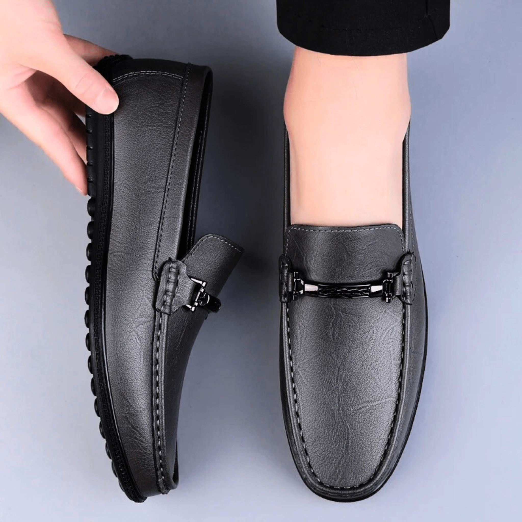 Nortvale | Men's Leather Horsebit Slip On Loafers