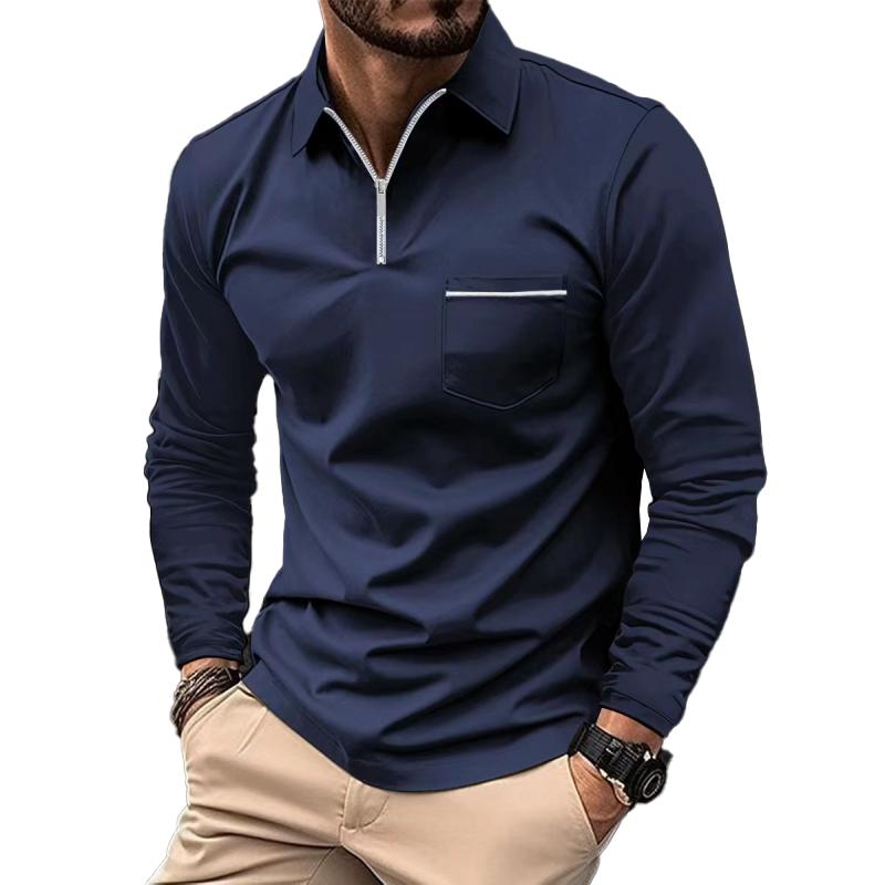 Jeremiah | Men's Long Sleeve Quarter Zip Polo Shirt