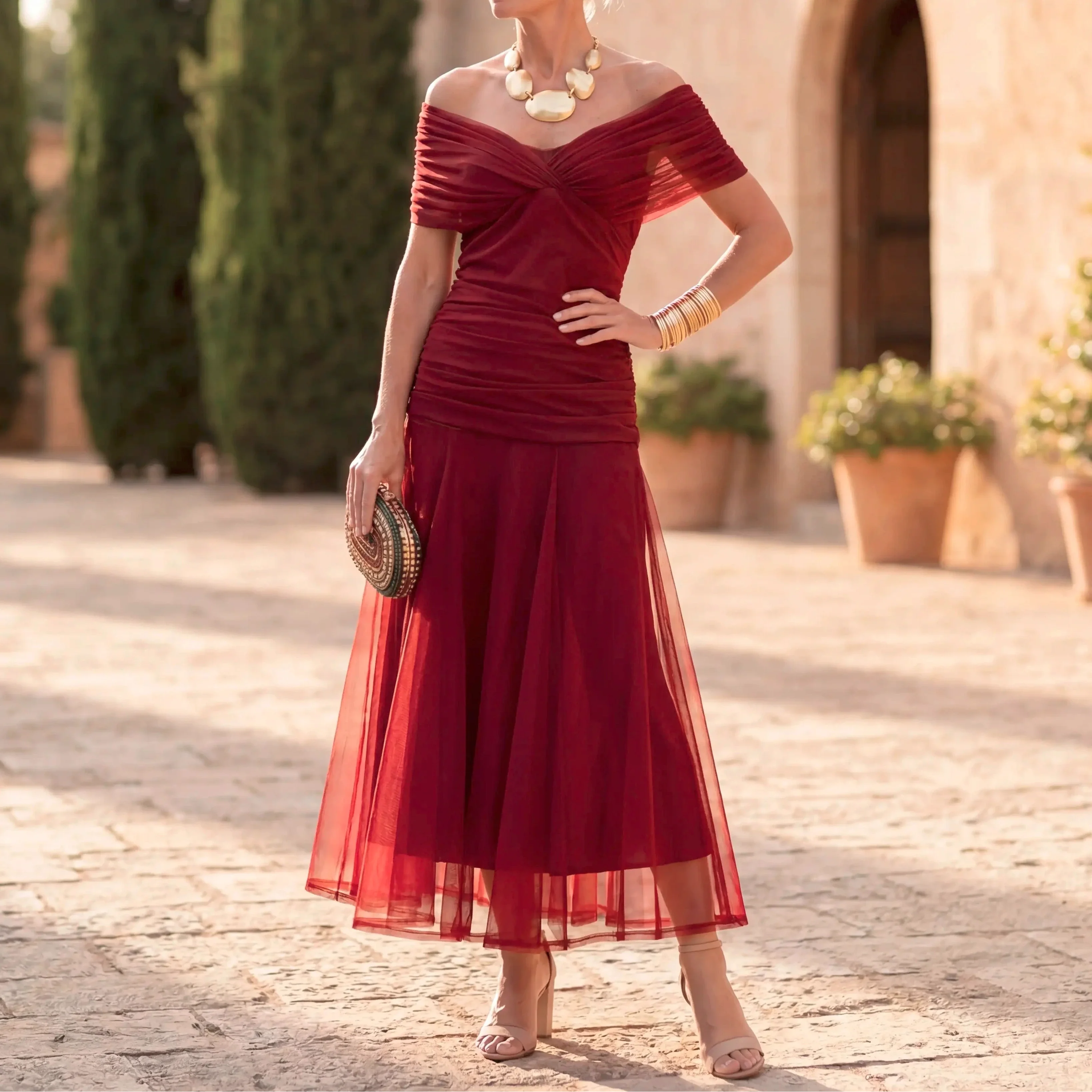 Women's Floral V-Neck Flowy Maxi Dress with Pleated Waist – Summer Wedding Guest | Asha