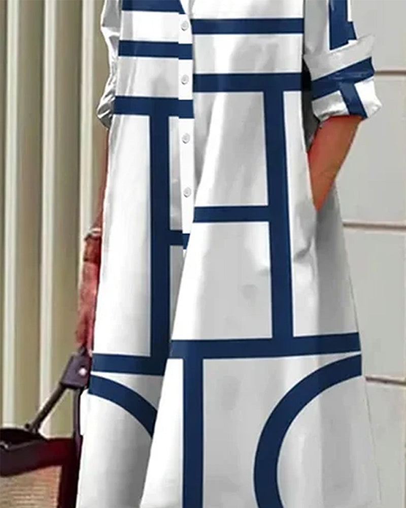 Women’s Geometric Pattern Dress | Midi