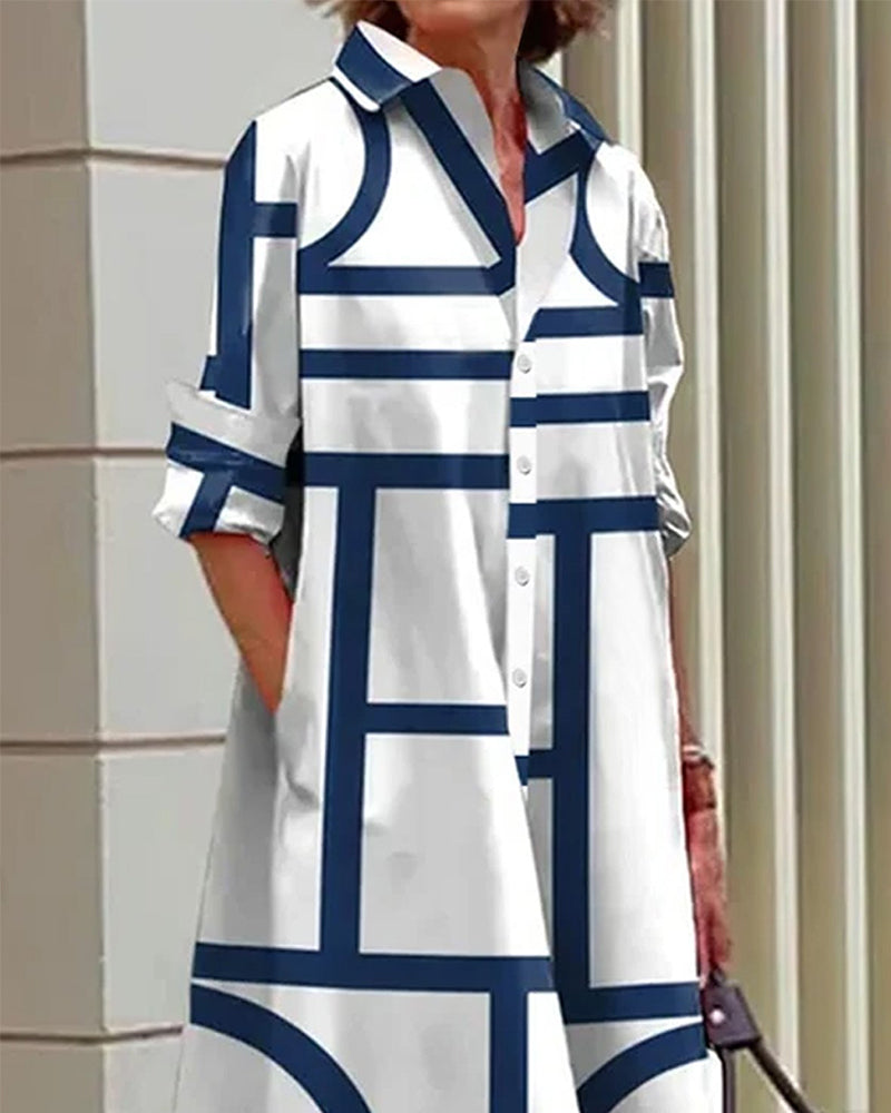 Women’s Geometric Pattern Dress | Midi