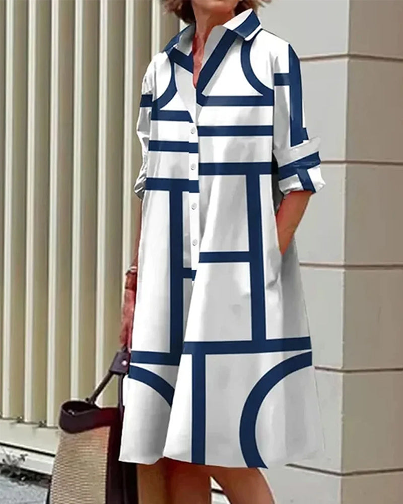 Women’s Geometric Pattern Dress | Midi