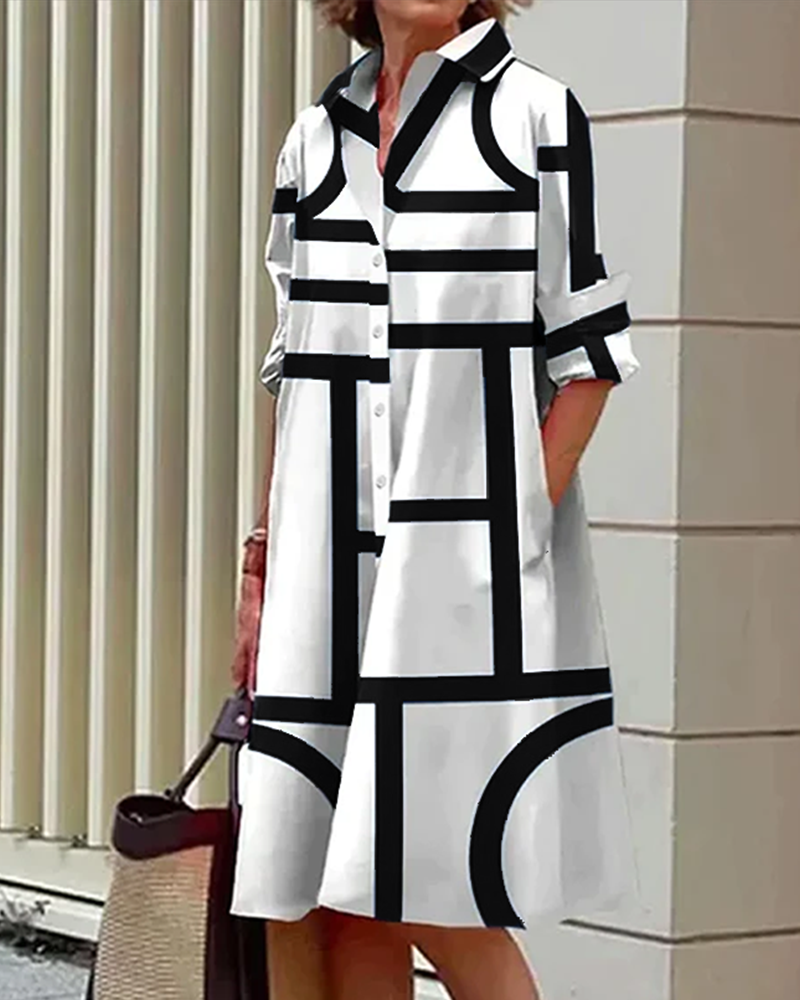 Women’s Geometric Pattern Dress | Midi