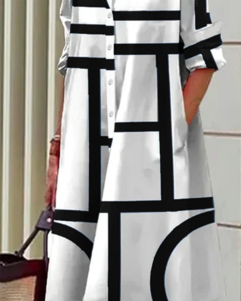Women’s Geometric Pattern Dress | Midi