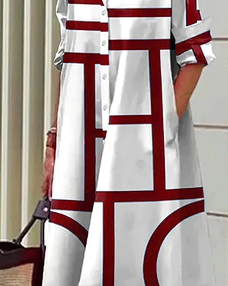 Women’s Geometric Pattern Dress | Midi