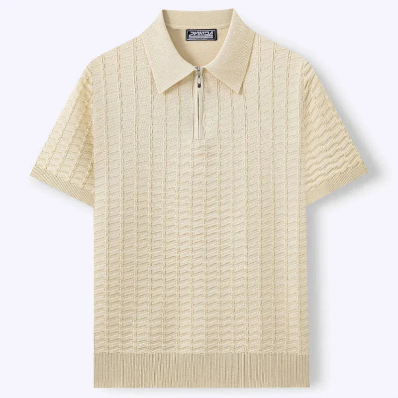 Hugo | Men's Short Sleeve Textured Zip Knit Polo