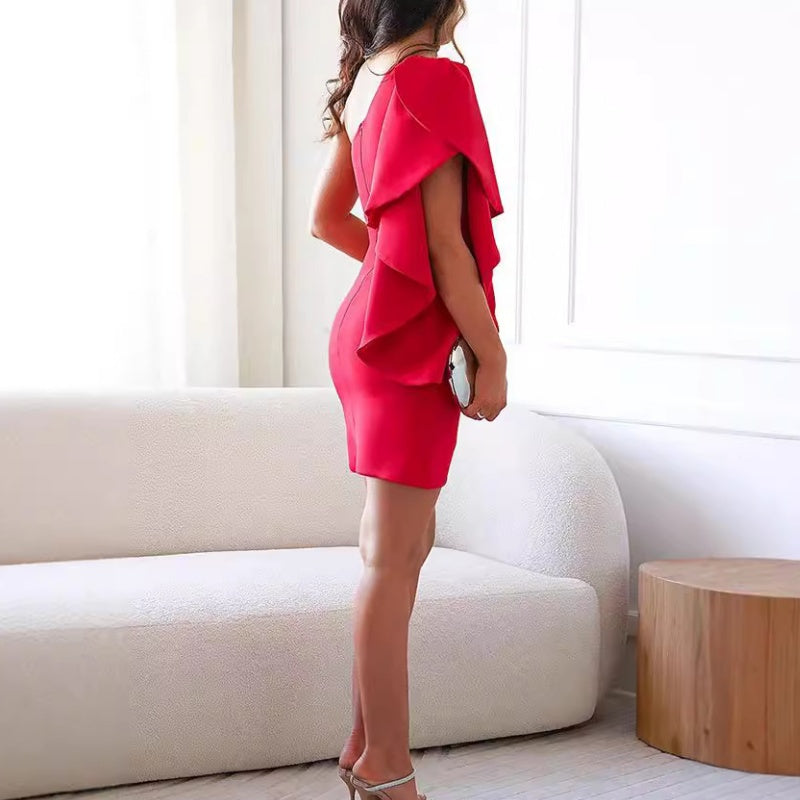 Valerie | One Shoulder Ruffle Cocktail Bodycon Dress