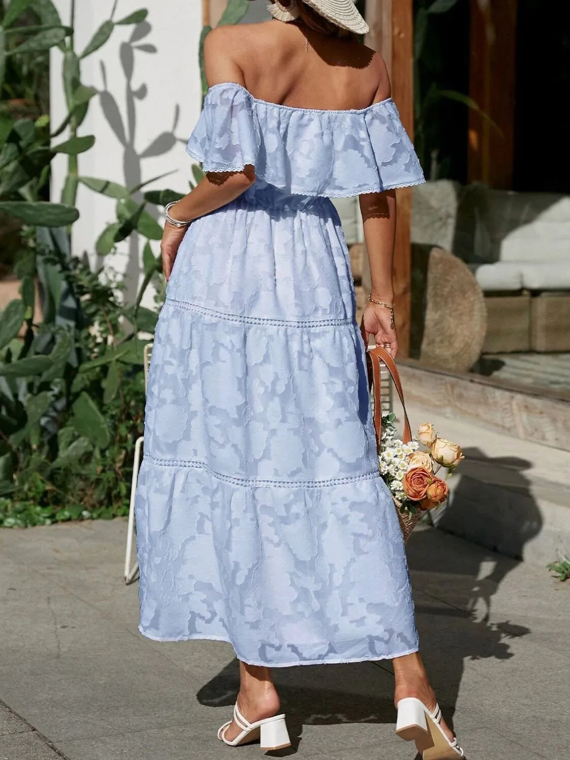 Evelina | Off-Shoulder Maxi Wedding Guest Dress